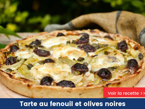 Tarte au fenouil et olives noires